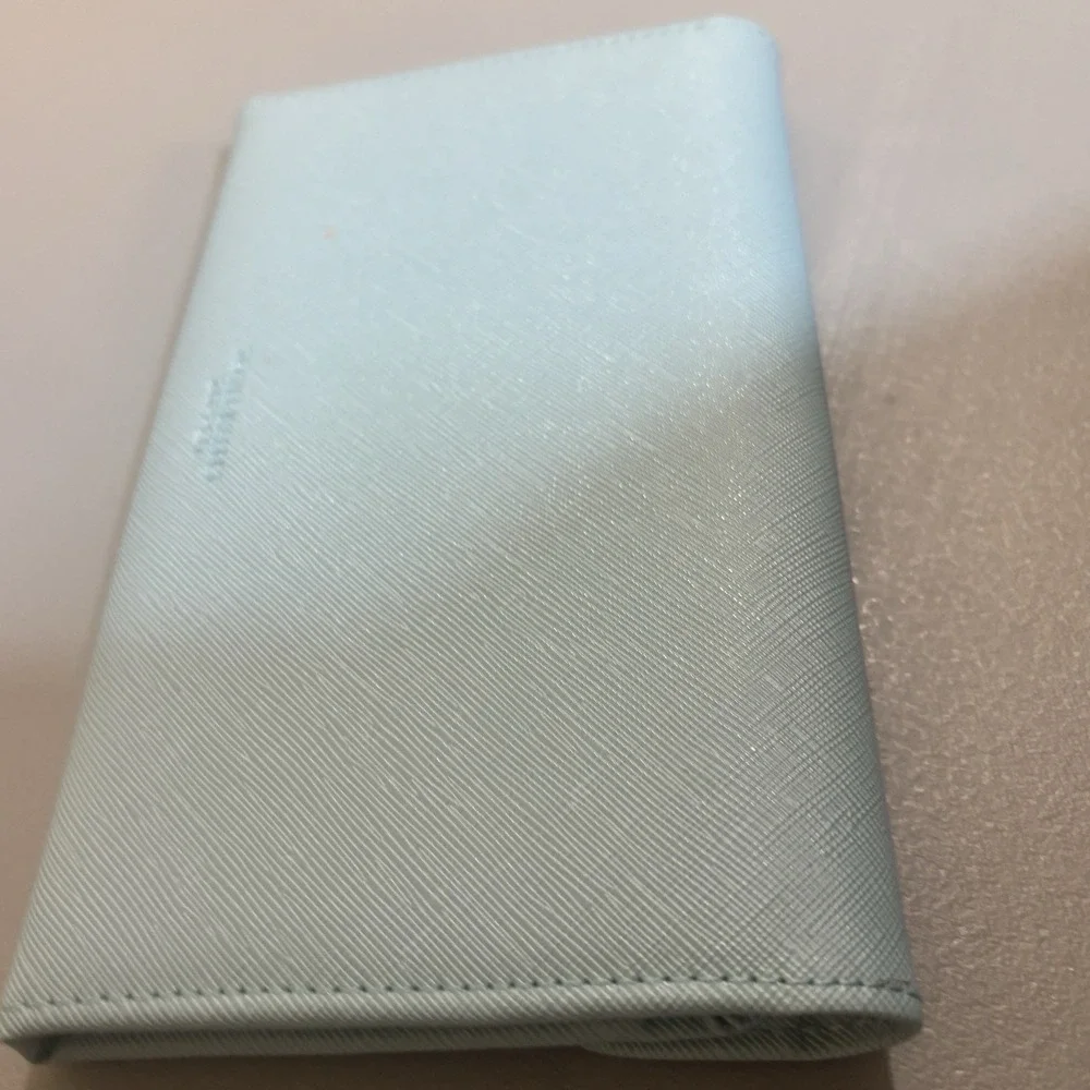 Zoppen Pastel Blue Trifold Travel Wallet RFID Organizer ID Card Holder Snap